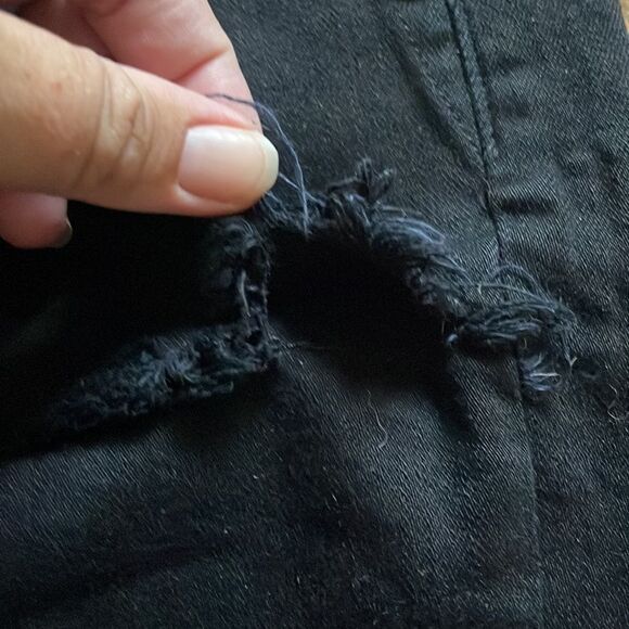 Rag & Bone Black High Rise Raw Hem Jeans - Picture 4 of 10